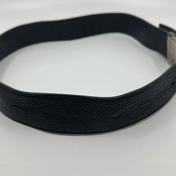 MCM Black Leather Reversible Belt with Silver M Buckle - Picture 5 of 16